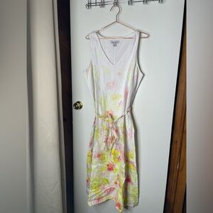 Tommy Bahama Floral Midi Dress - White, Pink, Yellow